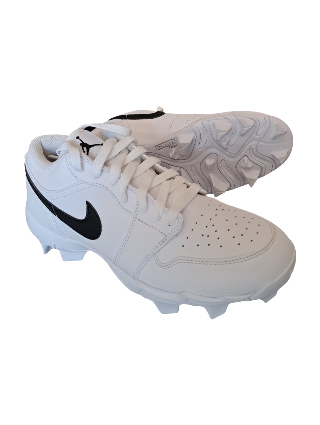 Jordan 1 Low New Baseball Cleats Size 6y B- Grade White Black